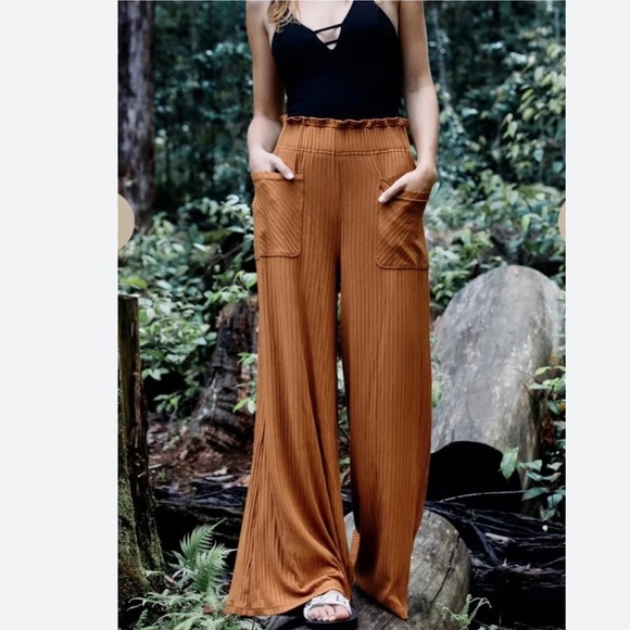 FREE PEOPLE FP MOVEMENT Toasted Coconut Blissed Out Wide Leg - Picture 5 of 10